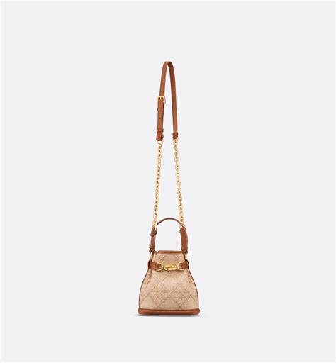 Borsa piccola C'est Dior Rafia Cannage naturale 